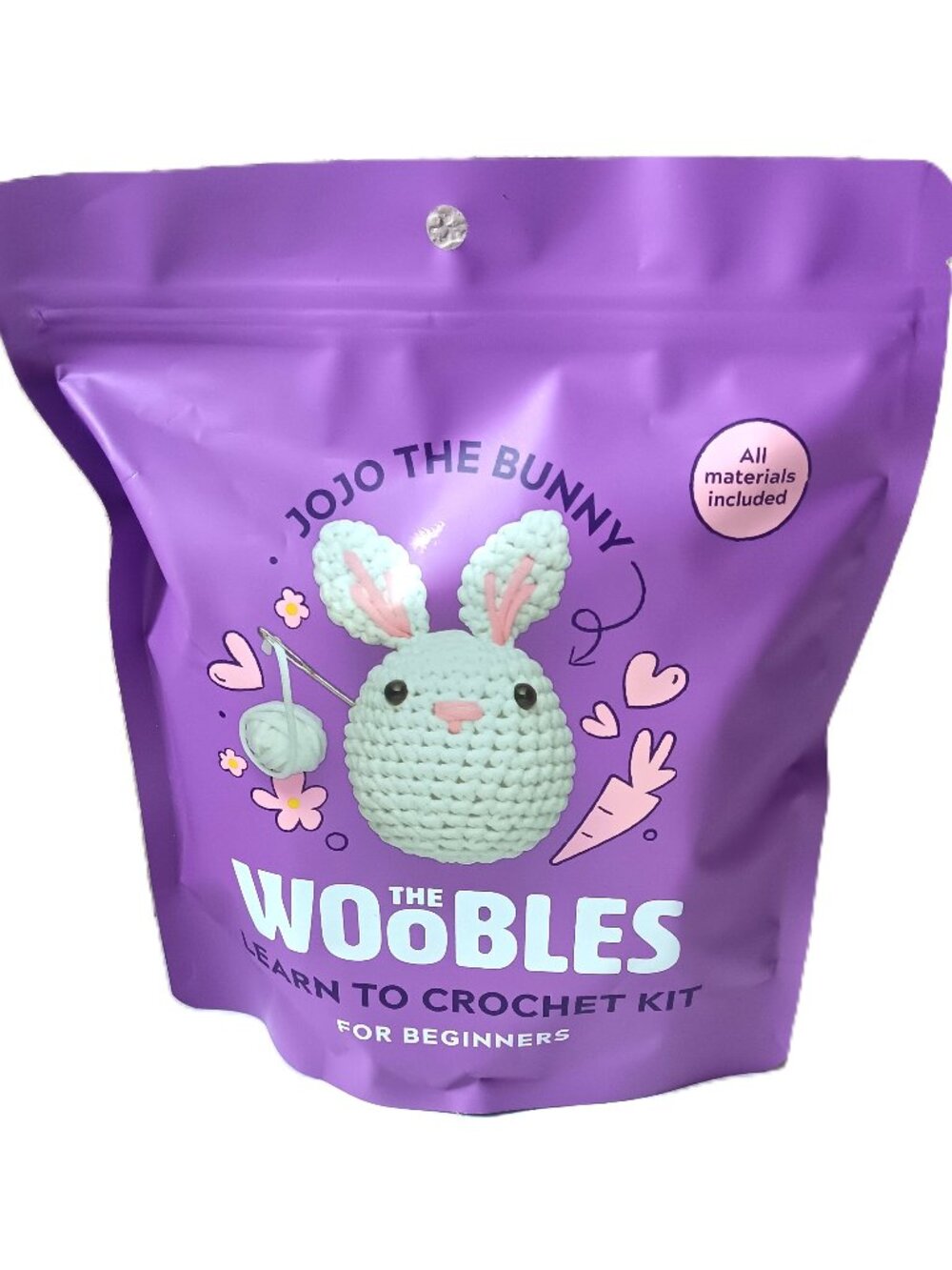 WOOBLES Learn to Crochet Kit for Beginners Featuring JoJo the Bunny
